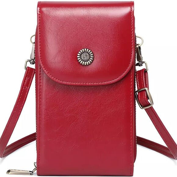 Vegan Leather Crossbody Bag for Women RFID-Blocking Phone Wallet Purse - Picture 1 of 6
